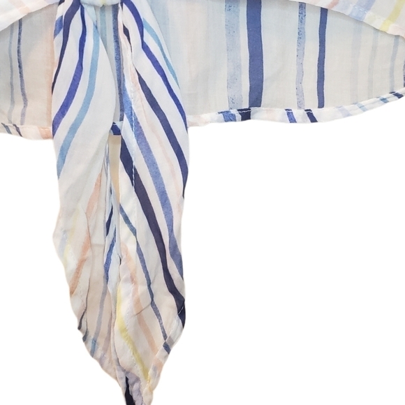 Bella Dahl Striped Tie Front Tank Top Size Medium - Picture 6 of 11